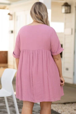 Model Look Dress, Mauve -Chic Soul Store ModelLookDress Mauve 9762