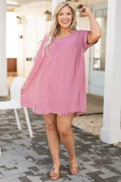 Model Look Dress, Mauve -Chic Soul Store ModelLookDress Mauve 9767