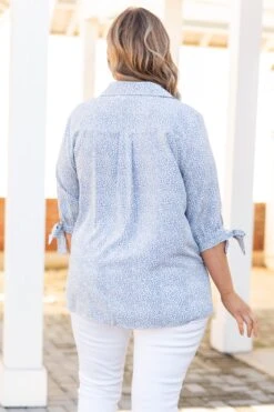 Morning Dew Top, Misty Blue -Chic Soul Store MorningDewTop MistyBlue 8905