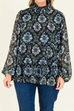 Mosaic Harmony Top, Black -Chic Soul Store MosaicHarmonyTop Black 2