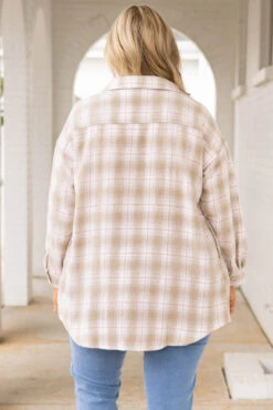 Mountain Wildflower Shirt Jacket, Tan -Chic Soul Store MountainWildflowerShirtJacket Tan 7337