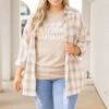 Mountain Wildflower Shirt Jacket, Tan -Chic Soul Store MountainWildflowerShirtJacket Tan 7343 2
