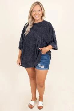 My Boyfriend Tee, Blue Grey -Chic Soul Store MyBoyfriendTee BlueGrey 9982