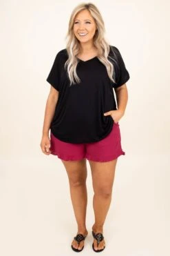 Sunkissed Daze Shorts, Maroon -Chic Soul Store MyCharmingTop Black 3