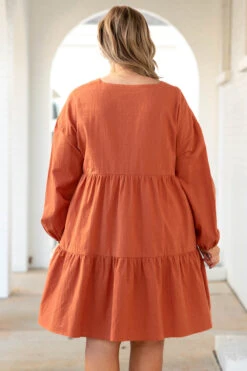 My Heart Goes On Dress, Orange -Chic Soul Store MyHeartGoesOnDress Orange 2182