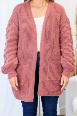 My Kinda Happy Cardigan, Mauve -Chic Soul Store MyKindaHappyCardigan Mauve 3