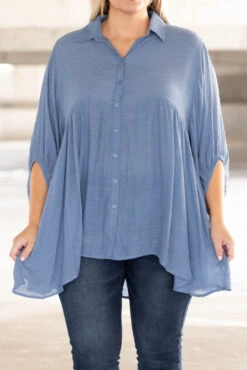 My Treat Tunic, Denim Blue -Chic Soul Store MyTreatTunic DenimBlue 2276