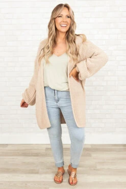 Need A Million Reasons Cardigan, Taupe -Chic Soul Store NeedAMillionReasonsCardigan Taupe 9692