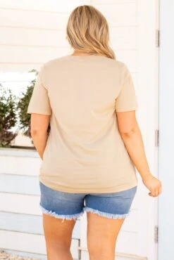 Need More Coffee Tee, Heather Sand Dune 12 Need More Coffee Tee, Heather Sand Dune -Chic Soul Store NeedMoreCoffeeTee HeatherSandDune 0674