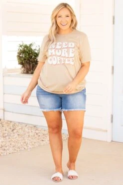 Need More Coffee Tee, Heather Sand Dune 9 Need More Coffee Tee, Heather Sand Dune -Chic Soul Store NeedMoreCoffeeTee HeatherSandDune 0676