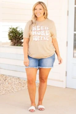 Need More Coffee Tee, Heather Sand Dune 10 Need More Coffee Tee, Heather Sand Dune -Chic Soul Store NeedMoreCoffeeTee HeatherSandDune 0677