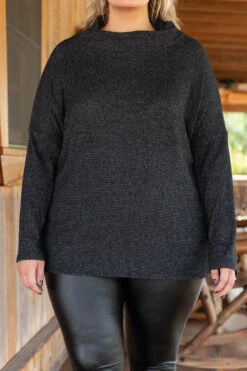 Never Leave Top, Charcoal Gray -Chic Soul Store NeverLeaveTop CharcoalGray 6789