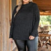 Never Leave Top, Charcoal Gray -Chic Soul Store NeverLeaveTop CharcoalGray 6790