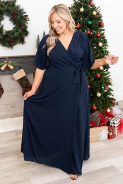 Never Too Late Maxi Dress, Navy -Chic Soul Store NeverTooLateMaxiDress Navy 9655