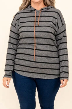 Never Too Much To Ask Hoodie, Charcoal-Black -Chic Soul Store NeverTooMuchToAskHoodie Charcoal Black 9833