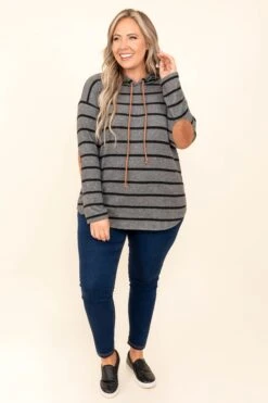 Never Too Much To Ask Hoodie, Charcoal-Black -Chic Soul Store NeverTooMuchToAskHoodie Charcoal Black 9835