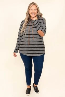 Never Too Much To Ask Hoodie, Charcoal-Black -Chic Soul Store NeverTooMuchToAskHoodie Charcoal Black 9836