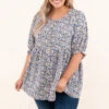 New To This Top, Blue Multi -Chic Soul Store NewToThisTop BlueMulti 4438