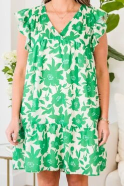 Next Big Move Dress, Green Floral -Chic Soul Store NextBigMoveDress GreenFloral 2