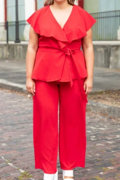 Next Level Class Jumpsuit, Red -Chic Soul Store NextLevelClassJumpsuit Red