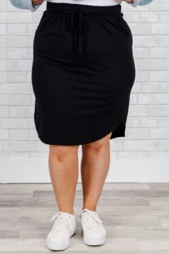 Nice And Comfortable Skirt, Black -Chic Soul Store NiceAndComfortableSkirt Black 2