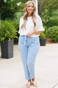 Nice For Once Pants, Light Blue -Chic Soul Store NiceForOncePants LightBlue 5