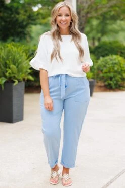 Nice For Once Pants, Light Blue -Chic Soul Store NiceForOncePants LightBlue 6