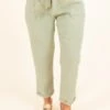 Nice For Once Pants, Sage -Chic Soul Store NiceForOncePants Sage 9876