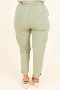 Nice For Once Pants, Sage -Chic Soul Store NiceForOncePants Sage 9877
