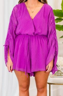 Night Lights Romper, Berry -Chic Soul Store NightLightsRomper Berry 2