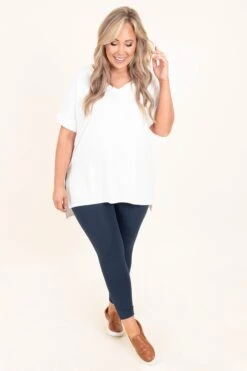 No Need To Be Upset Leggings, Navy -Chic Soul Store NoNeedToBeUpsetLeggings Navy 9900