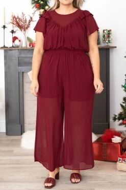 No Ordinary Day Jumpsuit, Wine 11 No Ordinary Day Jumpsuit, Wine -Chic Soul Store NoOrdinaryDayJumpsuit Wine 0354