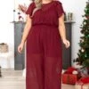 No Ordinary Day Jumpsuit, Wine -Chic Soul Store NoOrdinaryDayJumpsuit Wine 0362