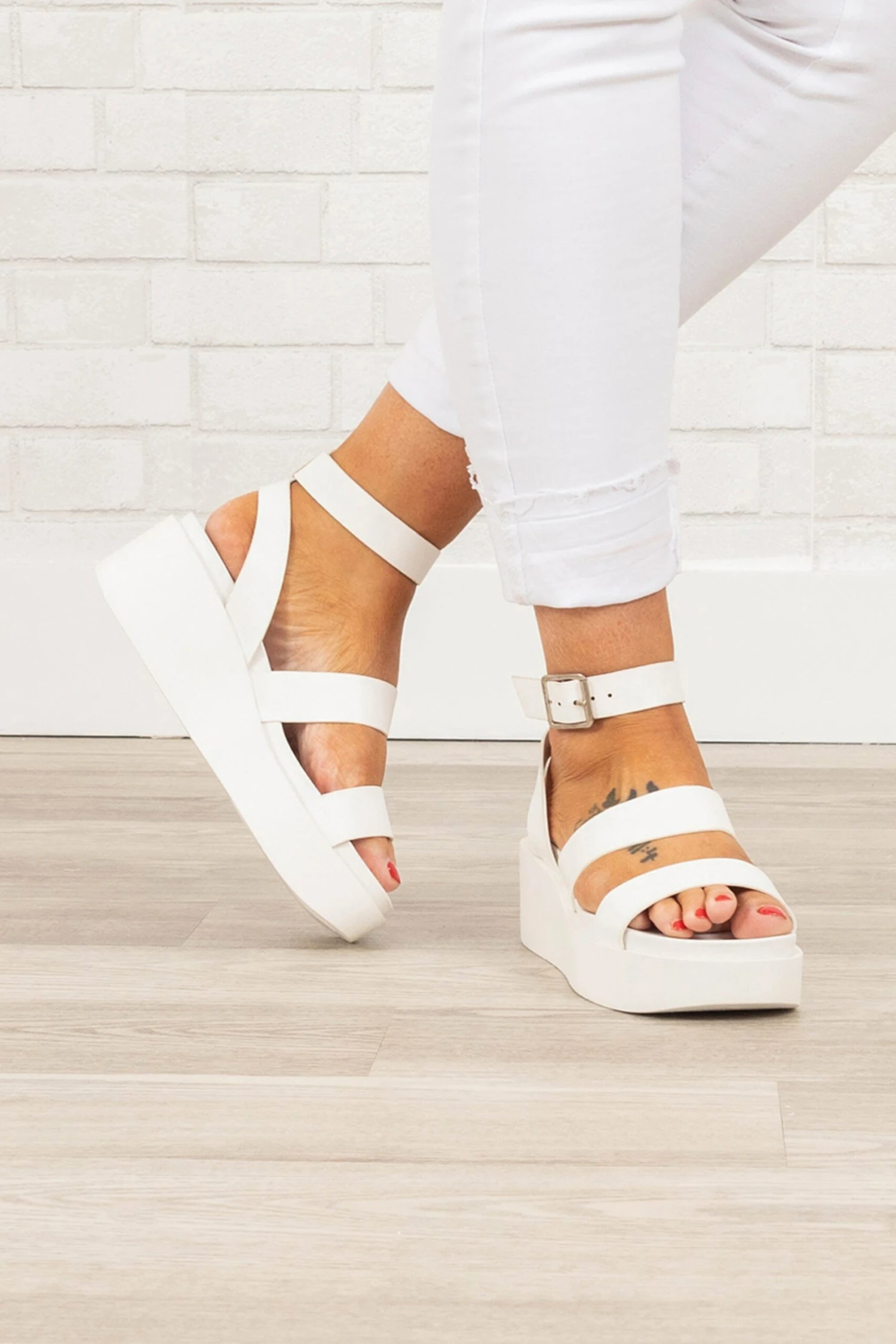 Nostalgia Platform Wedges, White 3 Nostalgia Platform Wedges, White