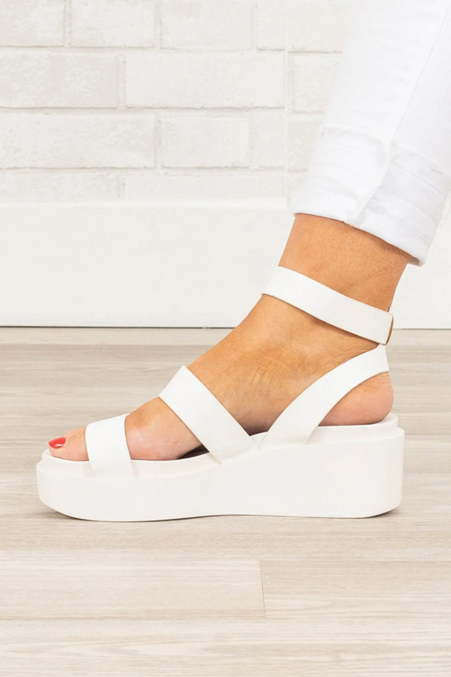Nostalgia Platform Wedges, White 5 Nostalgia Platform Wedges, White - Image 3
