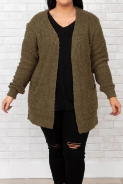 Not Too Late For Love Cardigan, Dusty Olive 11 Not Too Late For Love Cardigan, Dusty Olive -Chic Soul Store NotTooLateForLoveCardigan DustyOlive 9927