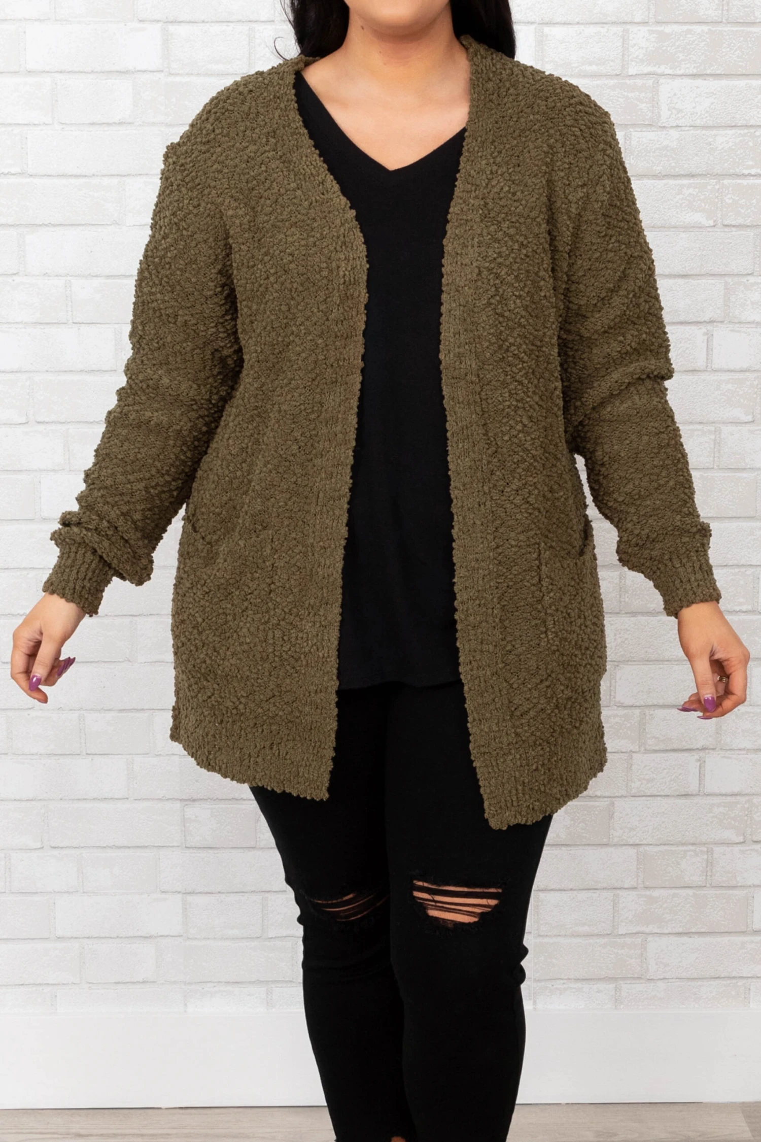 Not Too Late For Love Cardigan, Dusty Olive 6 Not Too Late For Love Cardigan, Dusty Olive - Image 4