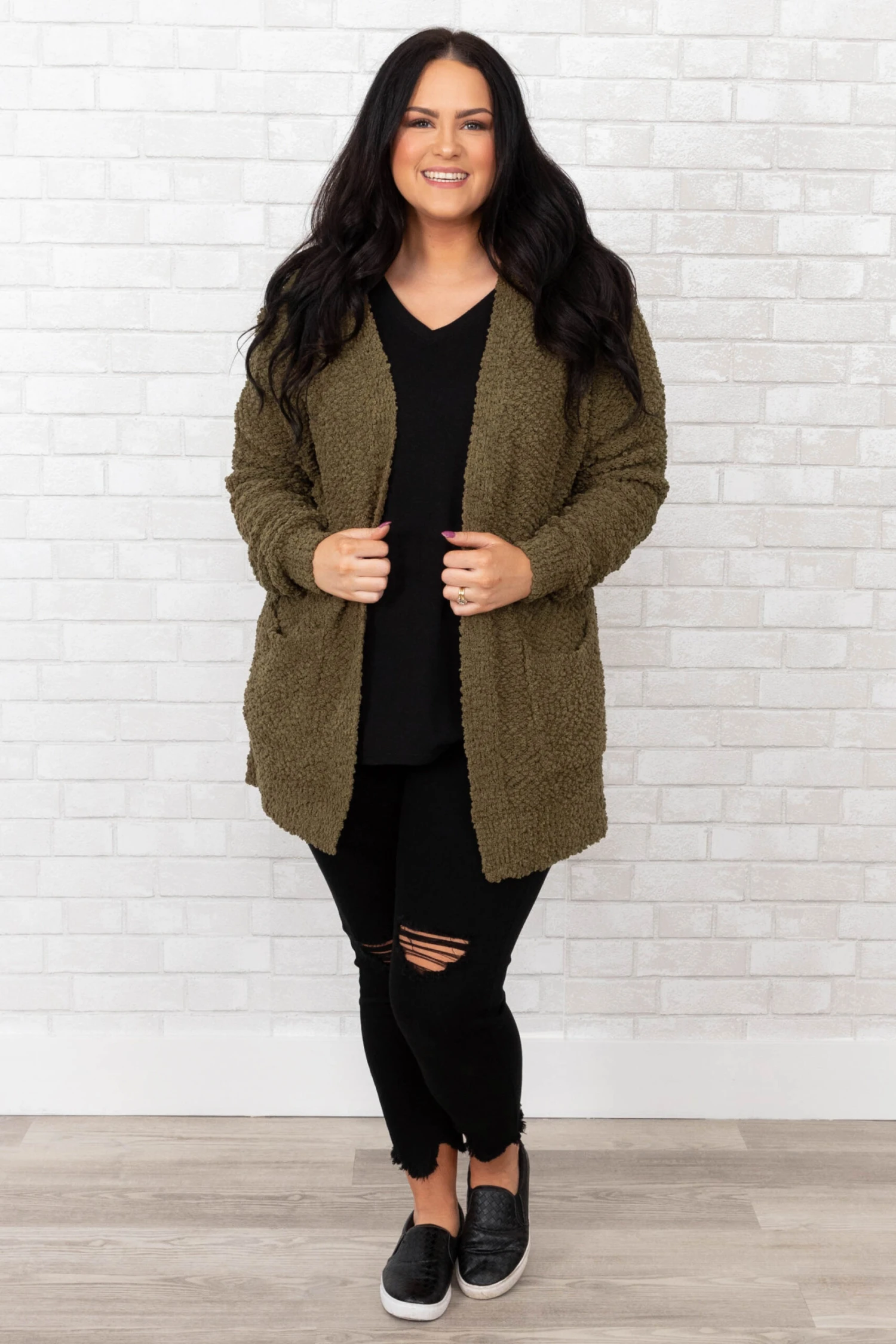 Not Too Late For Love Cardigan, Dusty Olive 4 Not Too Late For Love Cardigan, Dusty Olive - Image 2