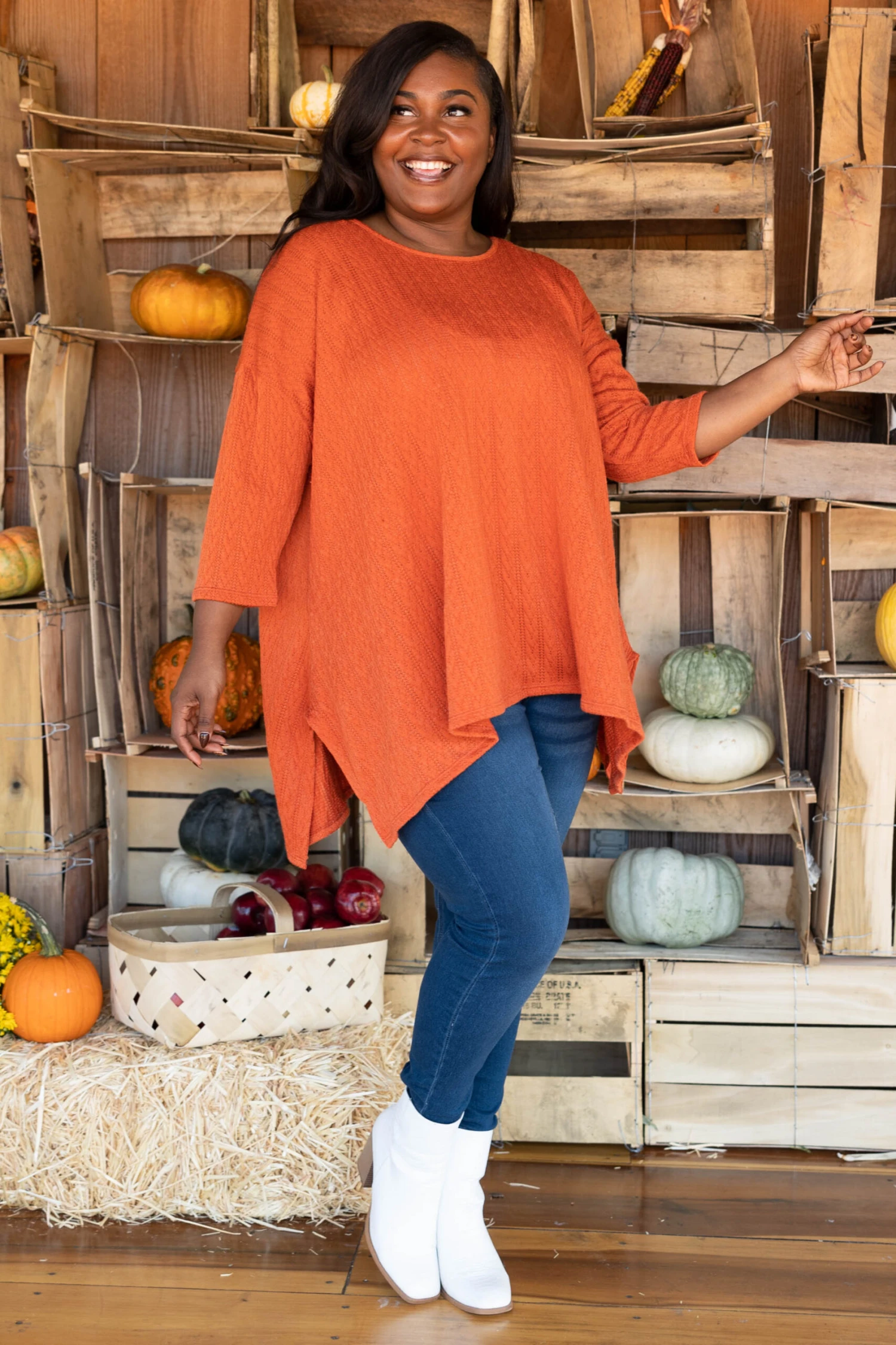 Ocean Waves Tunic, Rust 5 Ocean Waves Tunic, Rust - Image 3