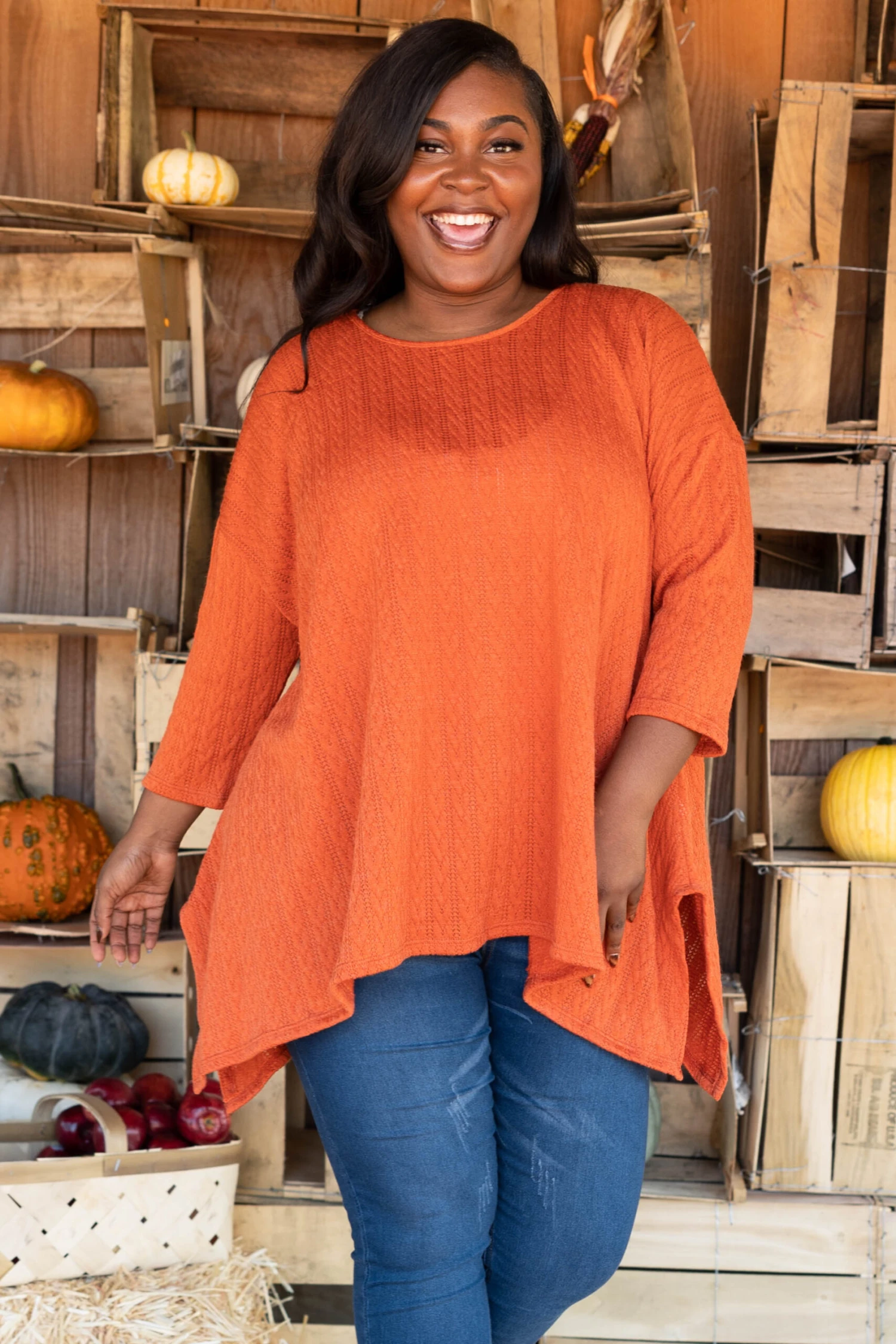 Ocean Waves Tunic, Rust 3 Ocean Waves Tunic, Rust