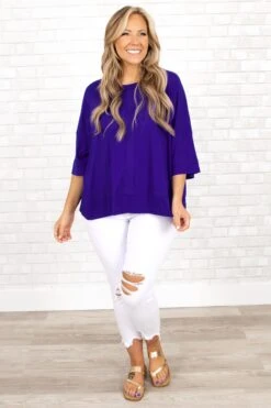 Of Course Top, Bright Blue -Chic Soul Store OfCourseTop BrightBlue 5