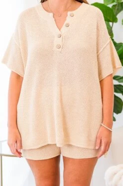 Off In Paradise Sweater Set, Beige -Chic Soul Store OffInParadiseSweaterSet Beige 6