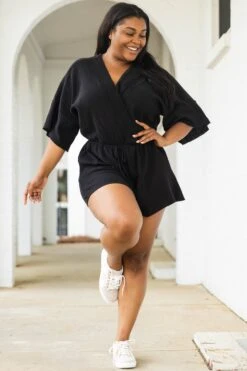Off The Clock Romper, Black -Chic Soul Store OffTheClockRomper Black 5