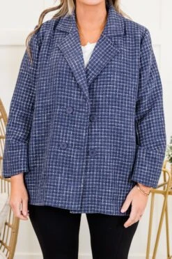 On My Way To Business Jacket, Navy 12 On My Way To Business Jacket, Navy -Chic Soul Store OnMyWayToBusinessJacket Navy 2