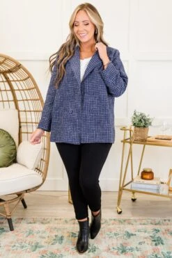 On My Way To Business Jacket, Navy 10 On My Way To Business Jacket, Navy -Chic Soul Store OnMyWayToBusinessJacket Navy 4