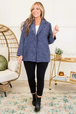 On My Way To Business Jacket, Navy 11 On My Way To Business Jacket, Navy -Chic Soul Store OnMyWayToBusinessJacket Navy 5