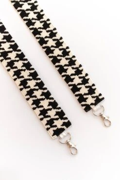 On Saturdays We Wear Houndstooth Beaded Purse Strap, Black -Chic Soul Store OnSaturdaysWeWearHoundstoothBeadedPurseStrap Black