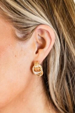 On The Edge Earrings, Gold