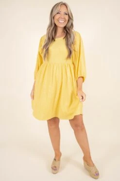 On The Prairie Side Dress, Banana -Chic Soul Store OnThePrairieSideDress Banana 2