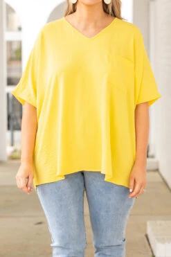 On The Run Top, Yellow -Chic Soul Store OnTheRunTop Yellow 9864